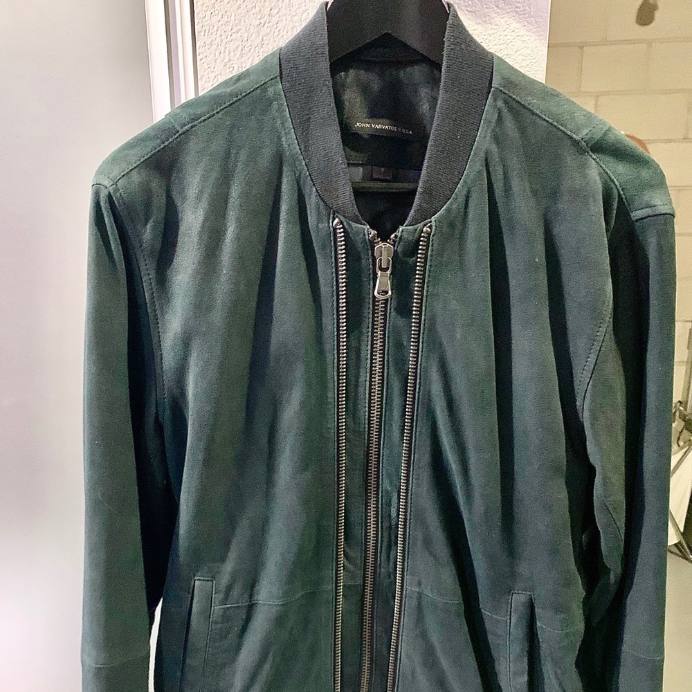 JOHN Varvatos Goatskin Suede Bomber Jacket. LIKE NEW!